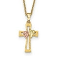 thumbnail image 1 of Diamond2Deal 10K Tri-Color Gold Cross Necklace for Women 18", 1 of 4