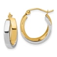 thumbnail image 1 of Diamond2Deal 10K Two-Tone Gold Polished Double Hoop Earrings for Women (L- 0.76 inch, W- 0.68 inch), 1 of 6