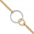 thumbnail image 1 of Diamond2Deal 10K Two-Tone Gold Polished interlocking Circles Link Bracelet for Women 7.5", 1 of 2