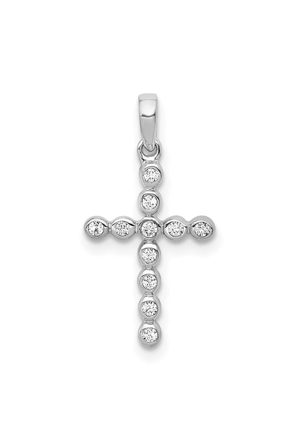 10K White Gold 1/10ct. Diamond Cross Pendant