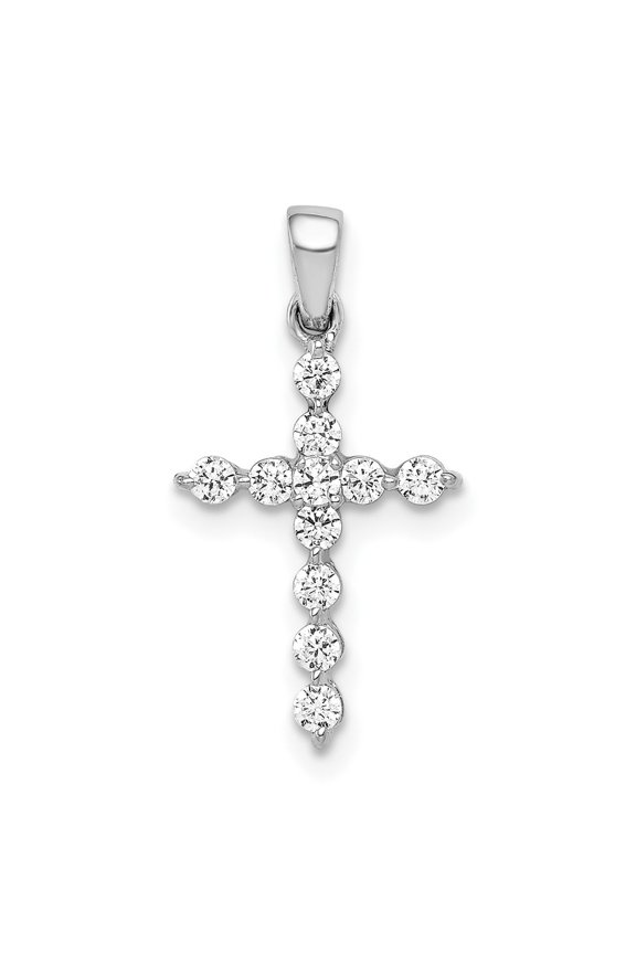10K White Gold 1/4ct. Diamond Cross Pendant