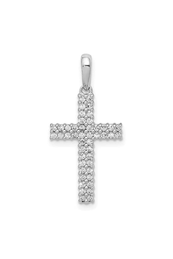 10K White Gold 1/4ct. Diamond Cross Pendant