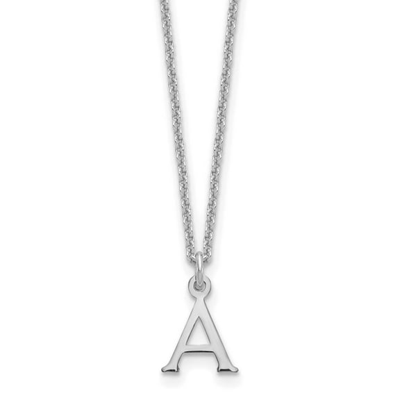 Diamond2Deal 10K White Gold Cutout Letter A Initial Necklace for Women 18"