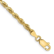 Diamond2Deal 10K Yellow Gold 3.35mm Diamond-Cut Quadruple Rope Chain Bracelet for Men 8"