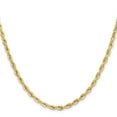 thumbnail image 1 of Diamond2Deal 10K Yellow Gold 3.5mm Semi-Solid Rope Chain Necklace for Women 18", 1 of 6
