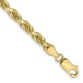 thumbnail image 1 of Diamond2Deal 10K Yellow Gold 4.5mm Quadruple Rope Chain Bracelet 8 inch for Women, 1 of 5