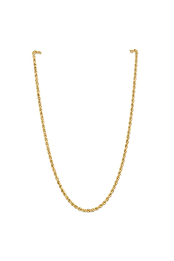 Diamond2Deal 10K Yellow Gold 4mm Regular Rope Chain Necklace for Men 22"