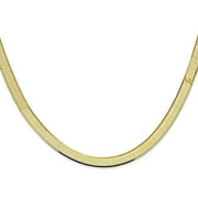 DIAMOND2DEAL INC Diamond2Deal 10K Yellow Gold 5.5mm Silky Herringbone Chain Necklace for Women 16"