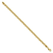 DIAMOND2DEAL INC Diamond2Deal 10K Yellow Gold 5mm Polished Fancy Rolo Chain Link Bracelet for Men 7.5"