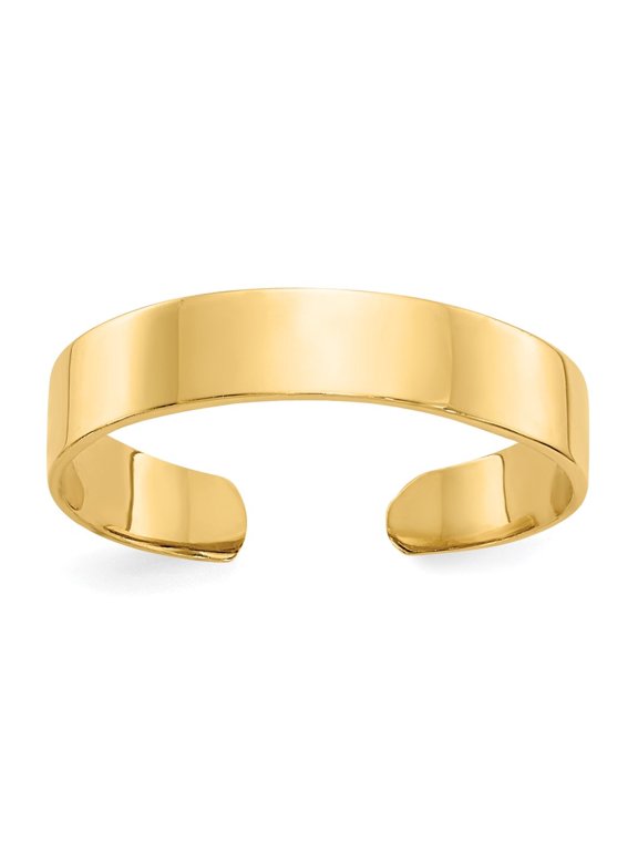 10K Yellow Gold Adjustable Polished Toe Ring for Women