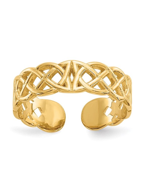 Diamond2Deal 10K Yellow Gold Celtic Toe Ring for Women