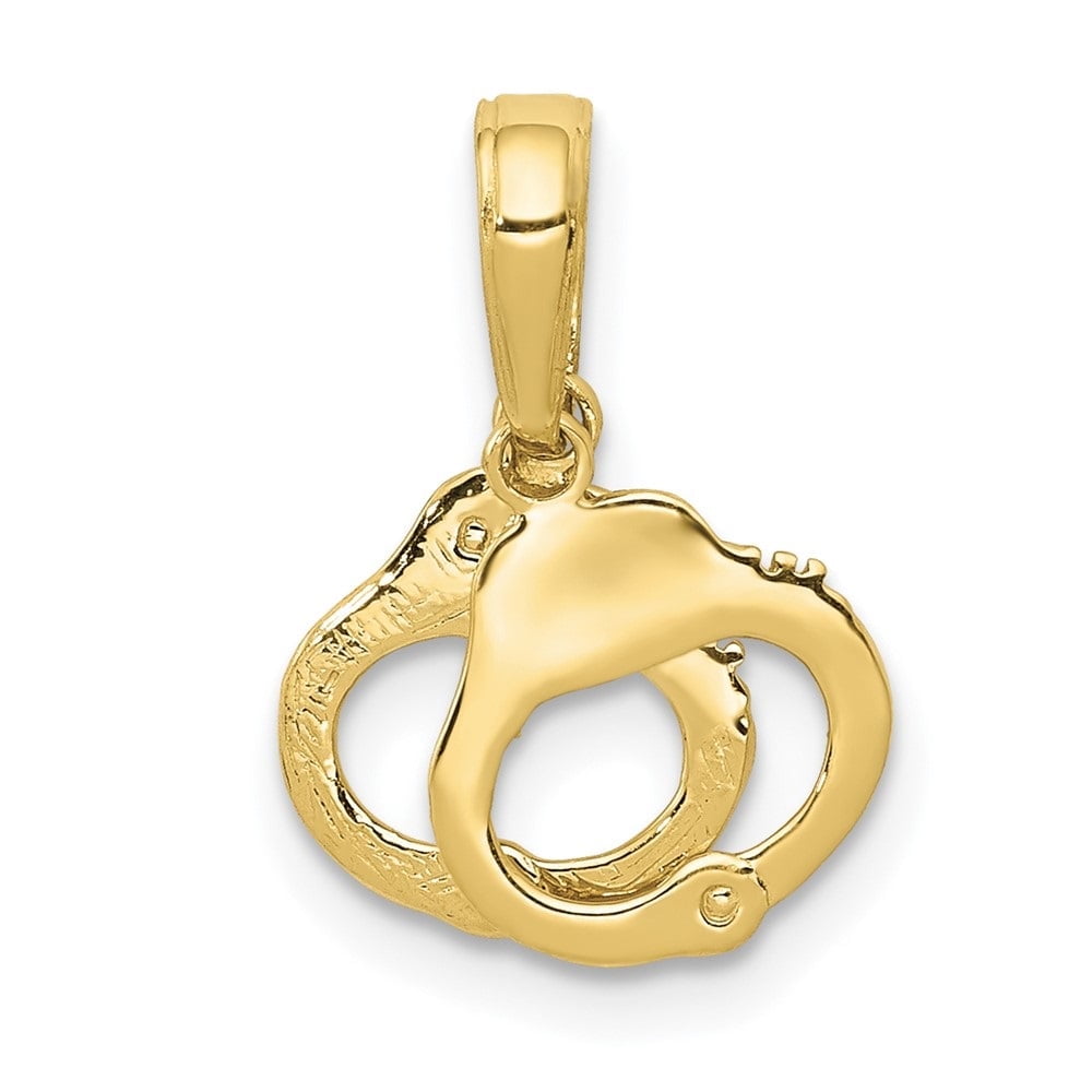 DIAMOND2DEAL INC Diamond2Deal 10K Yellow Gold Handcuffs Pendant for Women (L- 0.6 inch, W-0.44 inch)