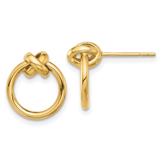 Diamond2Deal 10K Yellow Gold Polished Circle Post Earrings for Women