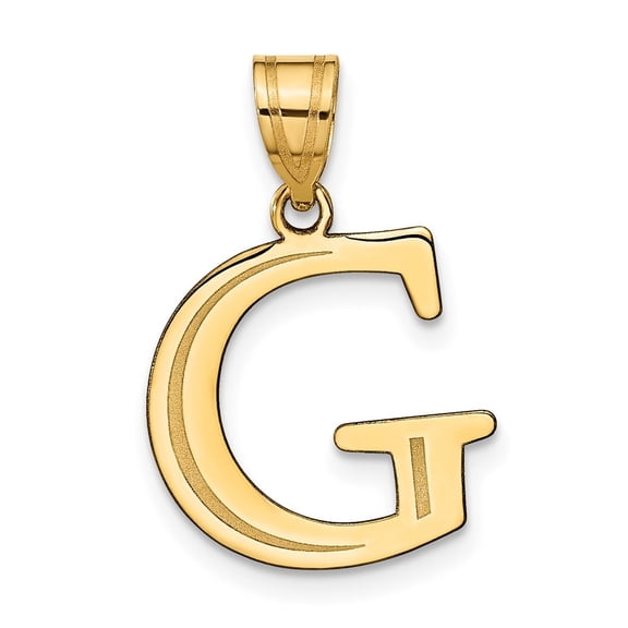 Diamond2Deal 10K Yellow Gold Polished Etched Letter G Initial Pendant