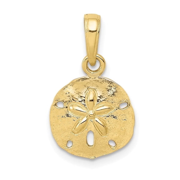 Diamond2Deal 10K Yellow Gold Sand Dollar Pendant for Women