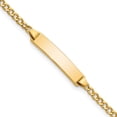 thumbnail image 1 of Diamond2Deal 10K Yellow Gold Semi-Solid Curb Link Id Bracelet 6 inch for Women, 1 of 5