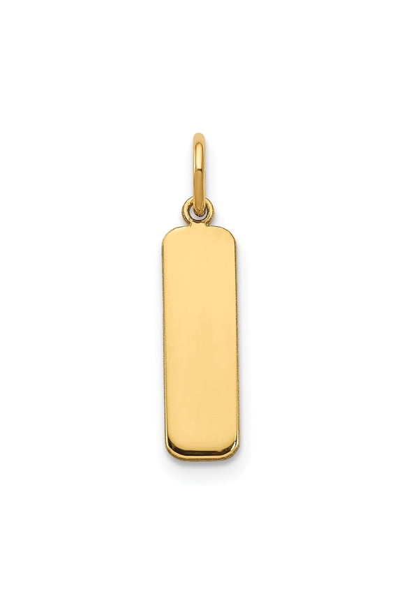 10K Yellow Gold Small Vertical Blank Bar Charm for Women (L-17.9 mm,W-5.13 mm)