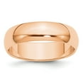 thumbnail image 1 of Diamond2Deal 10k Rose Gold 6mm Half Round Wedding Band Ring for Women Size 14, 1 of 1