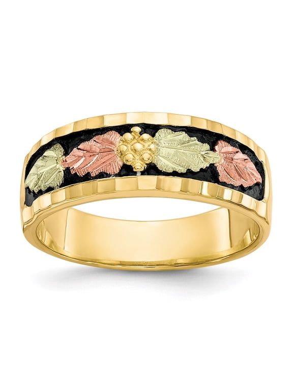 10k Tri-Color Gold Antiqued Ring Size 10