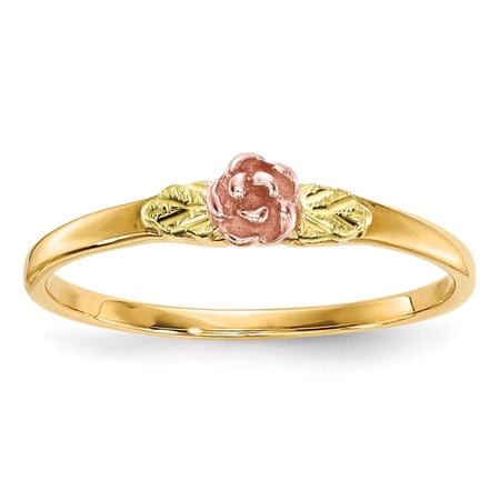 Diamond2Deal 10k Tri-Color Gold Rose Ring Size 7
