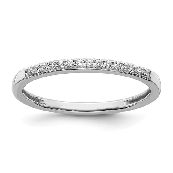 Diamond2Deal 10k White Gold 1/10 carat Diamond Complete Wedding Band for Women Size- 7