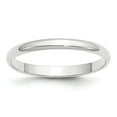 thumbnail image 1 of Diamond2Deal 10k White Gold 2.5mm Lightweight Half Round Wedding Band Ring for Women Size 5.5, 1 of 1