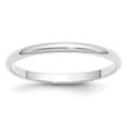 thumbnail image 1 of Diamond2Deal 10k White Gold 2mm Lightweight Half Round Wedding Band Ring for Women Size 9, 1 of 1