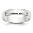 thumbnail image 1 of Diamond2Deal 10k White Gold 5mm Lightweight Half Round Wedding Band Ring for Women Size 6, 1 of 1