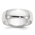thumbnail image 1 of Diamond2Deal 10k White Gold 6mm Lightweight Half Round Wedding Band Ring for Women Size 13.5, 1 of 1