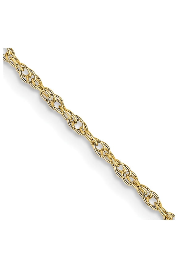 10k Yellow Gold 1.35mm Carded Cable Rope Chain Necklace for Women 20"