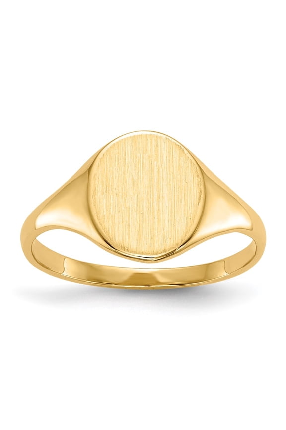 10k Yellow Gold 10.0x8.5mm Open Back Signet Ring Size 5.5
