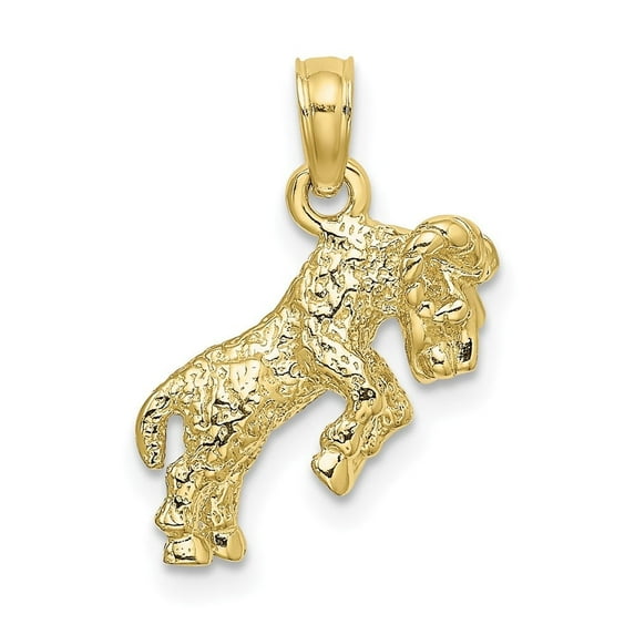 Diamond2Deal 10k Yellow Gold 3-D Aries Zodiac Pendant for Women (L- 0.94 inch, W-0.34 inch)