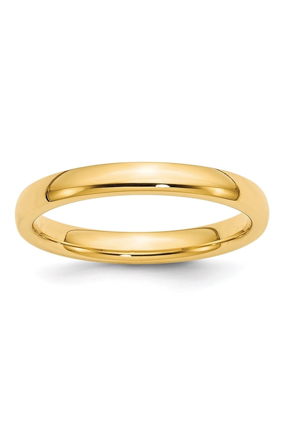 10k Yellow Gold 3mm Standard Weight Comfort Fit Wedding Band Size 6.5