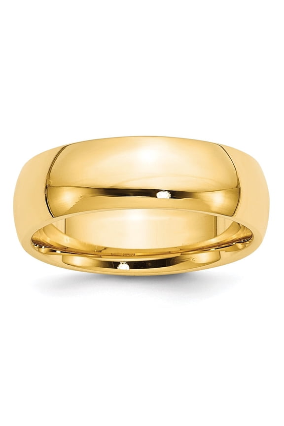 10k Yellow Gold 7mm Standard Weight Comfort Fit Wedding Band Size 8