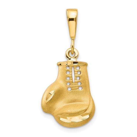 Diamond2Deal 10k Yellow Gold Boxing G Charm Pendant for Women (L- 1.19 inch, W-0.52 inch)