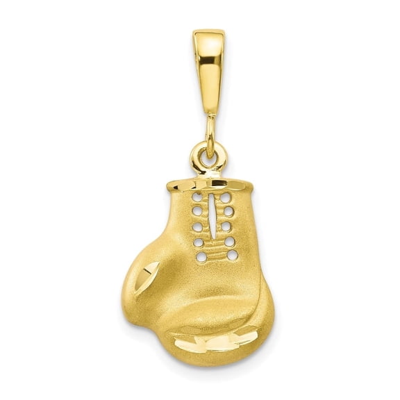 Diamond2Deal 10k Yellow Gold Boxing G Charm Pendant for Women (L- 1.19 inch, W-0.52 inch)