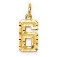 thumbnail image 1 of Diamond2Deal 10k Yellow Gold Casted Diamond-Cut Number 6 Charm Pendant for Women (L- 0.79 inch, W- 0.28 inch), 1 of 6