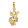 thumbnail image 1 of Diamond2Deal Mother's Day Gift 10k Yellow Gold Rose Pendant for Women (L- 0.95 inch, W-0.42 inch), 1 of 6