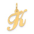 thumbnail image 1 of Diamond2Deal 10k Yellow Gold Fancy Script Initial K Charm Pendant for Women (L- 0.63 inch, W- 0.67 inch), 1 of 6