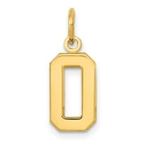 Diamond2Deal 10k Yellow Gold Polished Number 0 Charm Pendant for Women (L- 0.79 inch, W- 0.28 inch)