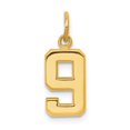 thumbnail image 1 of Diamond2Deal 10k Yellow Gold Polished Number 9 Charm Pendant for Women (L- 0.79 inch, W- 0.28 inch), 1 of 5