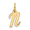 thumbnail image 1 of Diamond2Deal 10k Yellow Gold Script Initial N Charm Pendant for Women (L- 0.64 inch, W- 0.27 inch), 1 of 6