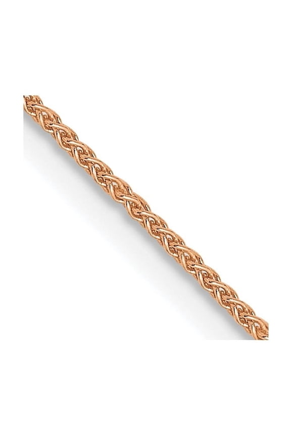 14K Rose Gold .8mm Spiga Chain Necklace for Women 16"