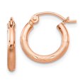 thumbnail image 1 of Diamond2Deal 14K Rose Gold Lightweight Satin Hoop Earrings for Women (L- 0.52 inch, W- 0.08 inch), 1 of 2