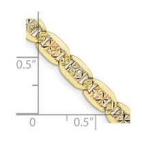 Diamond2Deal 14K Tri-Color Gold 4.65mm Pav Valentino Chain Necklace for Men 22"