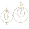 thumbnail image 1 of Diamond2Deal 14K Tri-Color Gold Graduated Circles Shepherd Hook Earrings for Women (L- 2.76 inch, W- 2.17 inch), 1 of 2