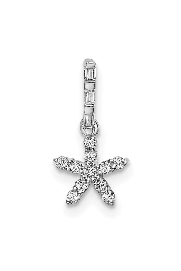 14K White Gold 1/10 carat Diamond Star Pendant