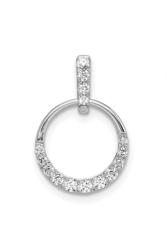 14K White Gold 1/4 carat Diamond Circle Pendant