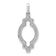Diamond2Deal 14K White Gold 1/4 carat Diamond Fancy Vintage Pendant