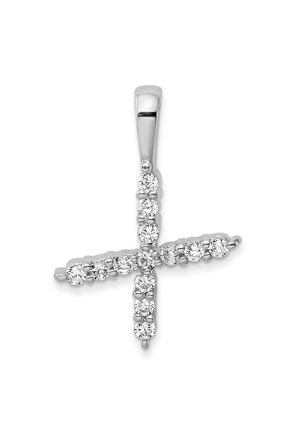 14K White Gold 1/8 carat Lab Grown Diamond VS/SI+ G+ Complete Letter X Initial Pendant